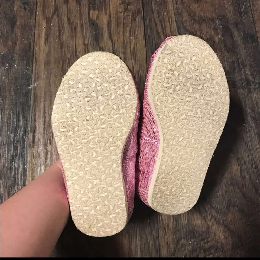 TOMS Women's Pink Glitter Slip-On Shoes - Picture 3 of 4
